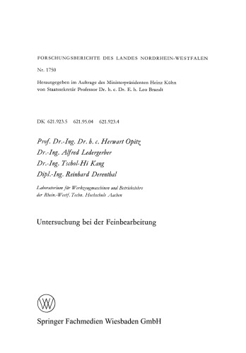 Untersuchung bei der Feinbearbeitung