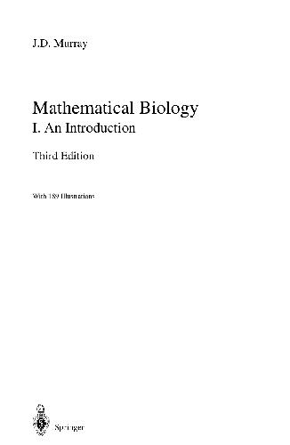 Mathematical Biology An Introduction