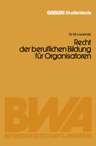 Recht der beruflichen Bildung für Organisatoren
