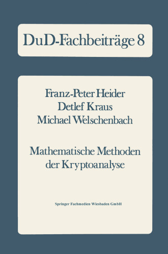 Mathematische Methoden der Kryptoanalyse