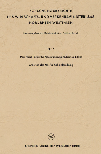 Arbeiten des MPI für Kohlenforschung