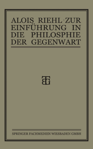 Zur Einführung in die Philosophie der Gegenwart