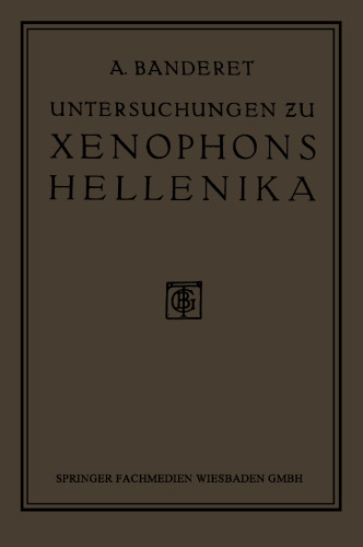 Untersuchungen zu Xenophons Hellenika