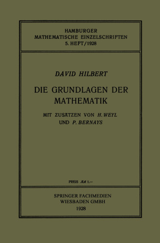 Die Grundlagen der Mathematik