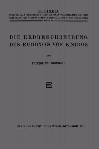 Die Erdbeschreibung des Eudoxos von Knidos