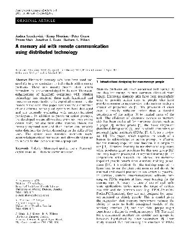 Personal and Ubiquitous Computing