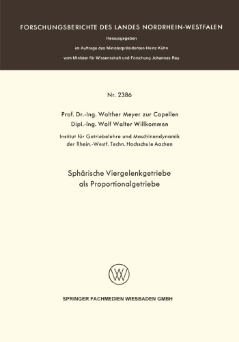 Sphärische Viergelenkgetriebe als Proportionalgetriebe