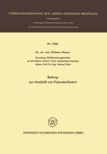 Beitrag zur Analytik von Polyesterfasern