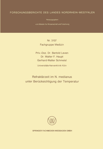 Refraktärzeit im N. medianus unter Berücksichtigung der Temperatur
