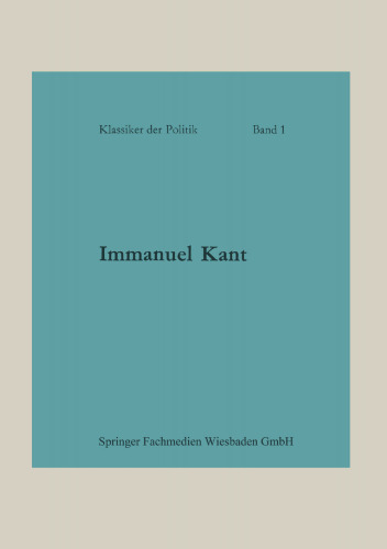Immanuel Kant: Politische Schriften