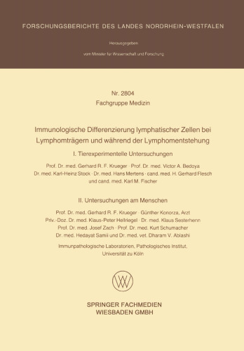 Immunologische Differenzierung lymphatischer Zellen bei Lymphomträgern und während der Lymphomentstehung