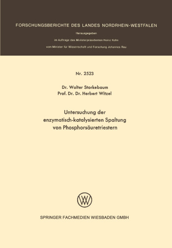 Untersuchung der enzymatisch-katalysierten Spaltung von Phosphorsäuretriestern