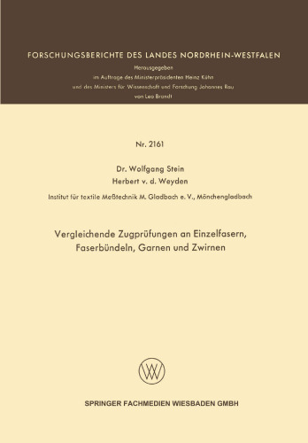 Vergleichende Zugprüfungen an Einzelfasern, Faserbündeln, Garnen und Zwirnen