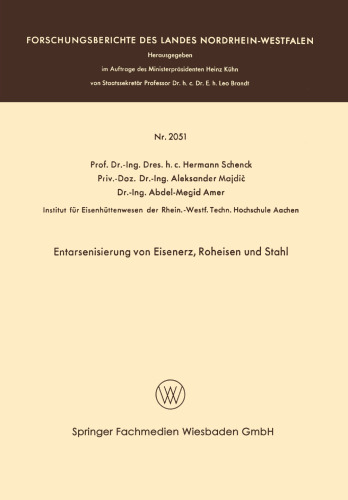Entarsenisierung von Eisenerz, Roheisen und Stahl