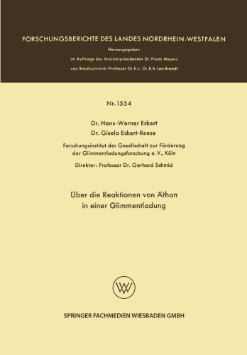 Über die Reaktionen von Äthan in einer Glimmentladung