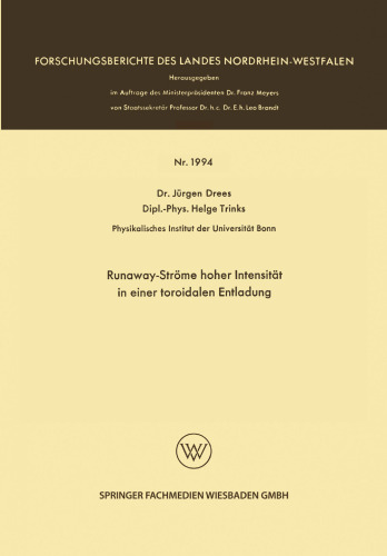 Runaway-Ströme hoher Intensität in einer toroidalen Entladung