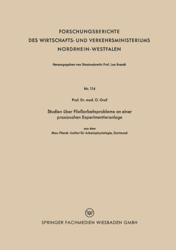 Studien über Fließarbeitsprobleme an einer praxisnahen Experimentieranlage