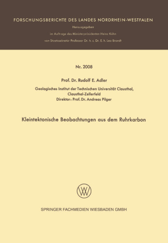 Kleintektonische Beobachtungen aus dem Ruhrkarbon