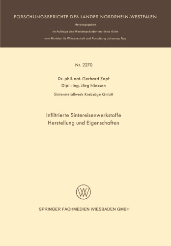 Infiltrierte Sintereisenwerkstoffe: Herstellung und Eigenschaften