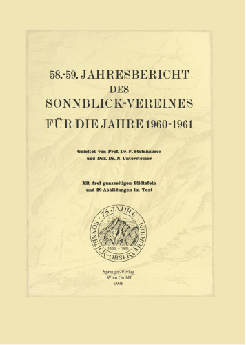 58.–59. Jahresbericht des Sonnblick-Vereines für die Jahre 1960–1961