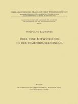 Über eine Entwicklung in der Dimensionsrechnung