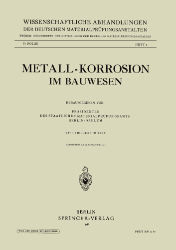 Metall-Korrosion im Bauwesen