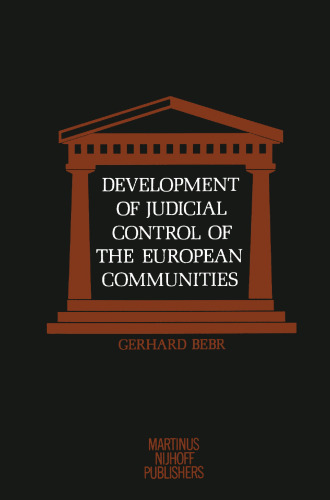 Development of Judicial Control of the European Communities