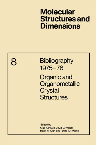 Bibliography 1975–76 Organic and Organometallic Crystal Structures
