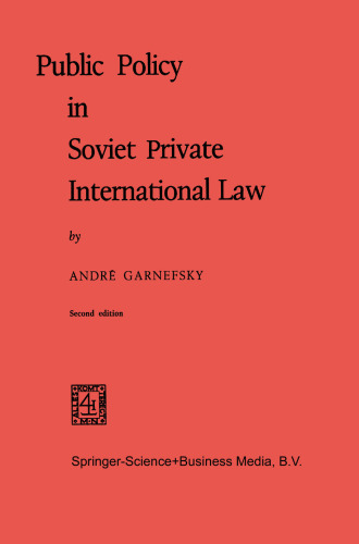 Public Policy in Soviet Private International Law