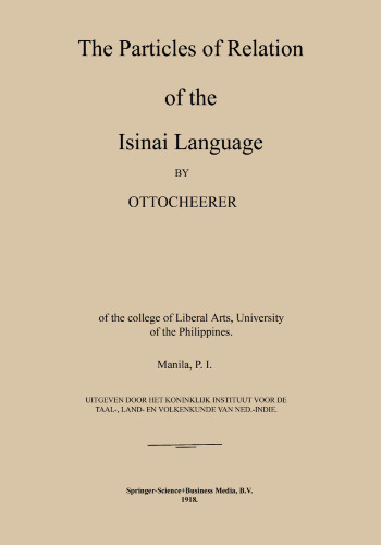 The Particles of Relation of the Isinai Language