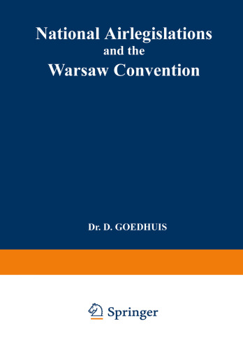 National Airlegislations and the Warsaw Convention