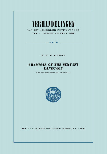 Grammar of the Sentani Language
