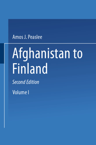 Constitutions of Nations: Volume I: Afghanistan to Finland