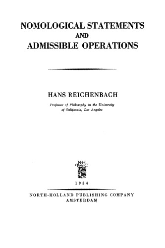 Nomological Statements and Admissible Operations