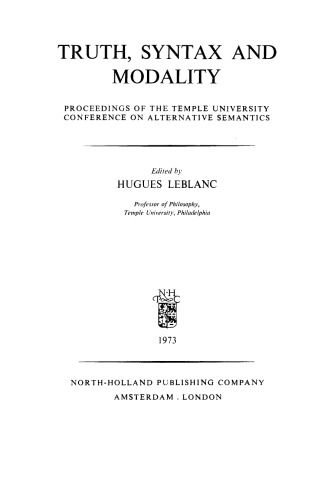 Truth, Syntax and Modality