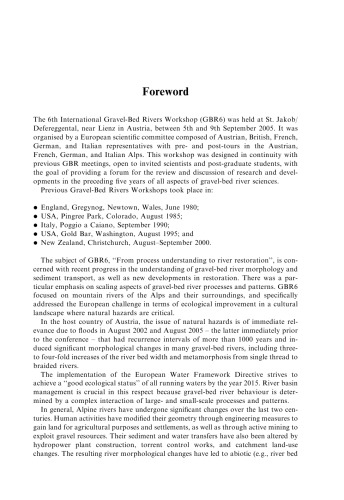 Gravel-Bed Rivers VI: From Process Understanding to River Restoration