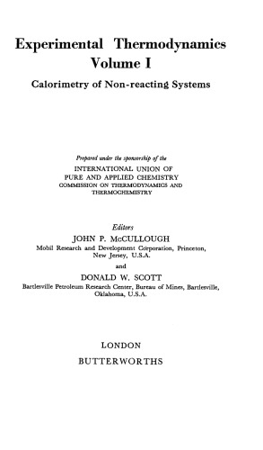 Calorimetry of Non-reacting Systems