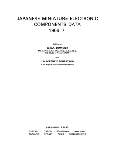 Japanese Miniature Electronic Components Data 1966–7