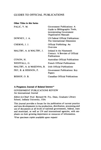 An Introduction to Japanese Government Publications