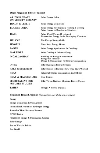 Sun Power. An Introduction to the Applications of Solar Energy