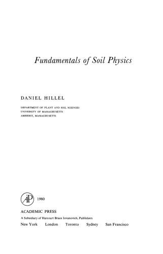 Fundamentals of Soil Physics