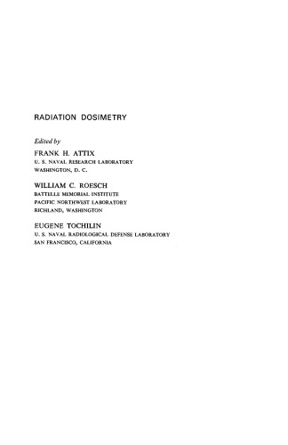 Topics in Radiation Dosimetry. Radiation Dosimetry, Vol. 1