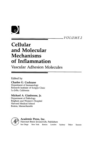 Cellular and Molecular Mechanisms of Inflammation. Vascular Adhesion Molecules