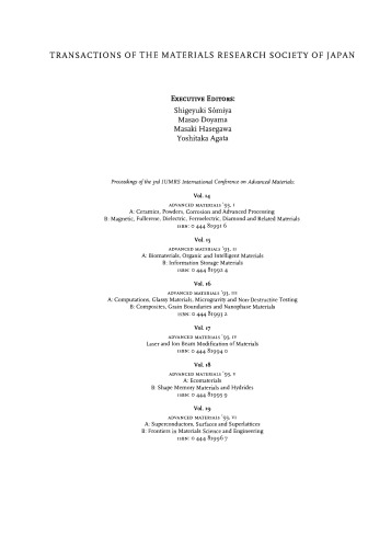 Laser and Ion Beam Modification of Materials. Proceedings of the Symposium U: Material Synthesis and Modification by Ion Beams and Laser Beams of the 3rd IUMRS International Conference on Advanced Materials, Sunshine City, Ikebukuro, Tokyo, Japan, August 31–September 4, 1993