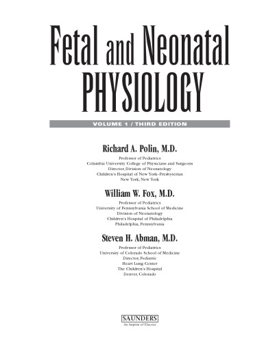 Fetal and Neonatal Physiology
