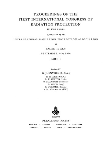 Proceedings of the First International Congress of Radiation Protection