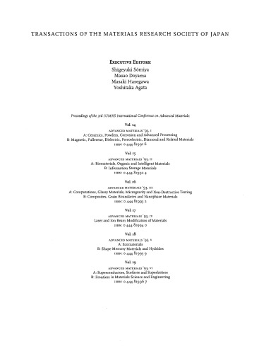 Superconductors, Surfaces and Superlattices. Proceedings of the Symposia CC: Superlattice DD: Surfaces and Interfaces HH: Superconducting Materials of the 3rd IUMRS International Conference on Advanced Materials, Sunshine City, Ikebukuro, Tokyo, Japan, August 31–September 4, 1993