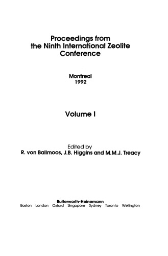 Proceedings from the Ninth International Zeolite Conference. Montreal 1992