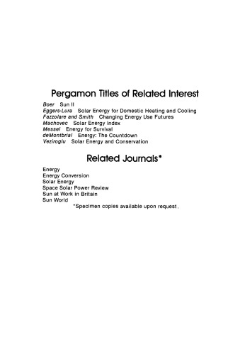Solar Energy International Progress. Proceedings of the International Symposium–Workshop on Solar Energy, 16–22 June 1978, Cairo, Egypt