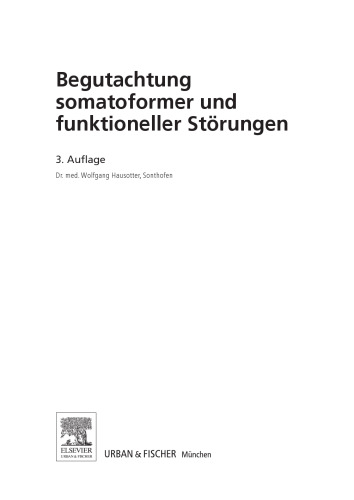 Begutachtung somatoformer und funktioneller Störungen